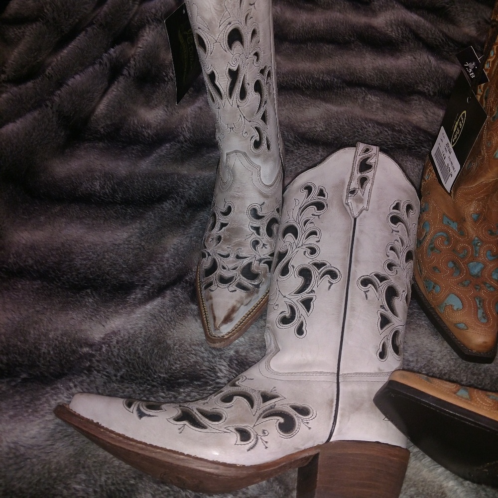 White cowboy boots